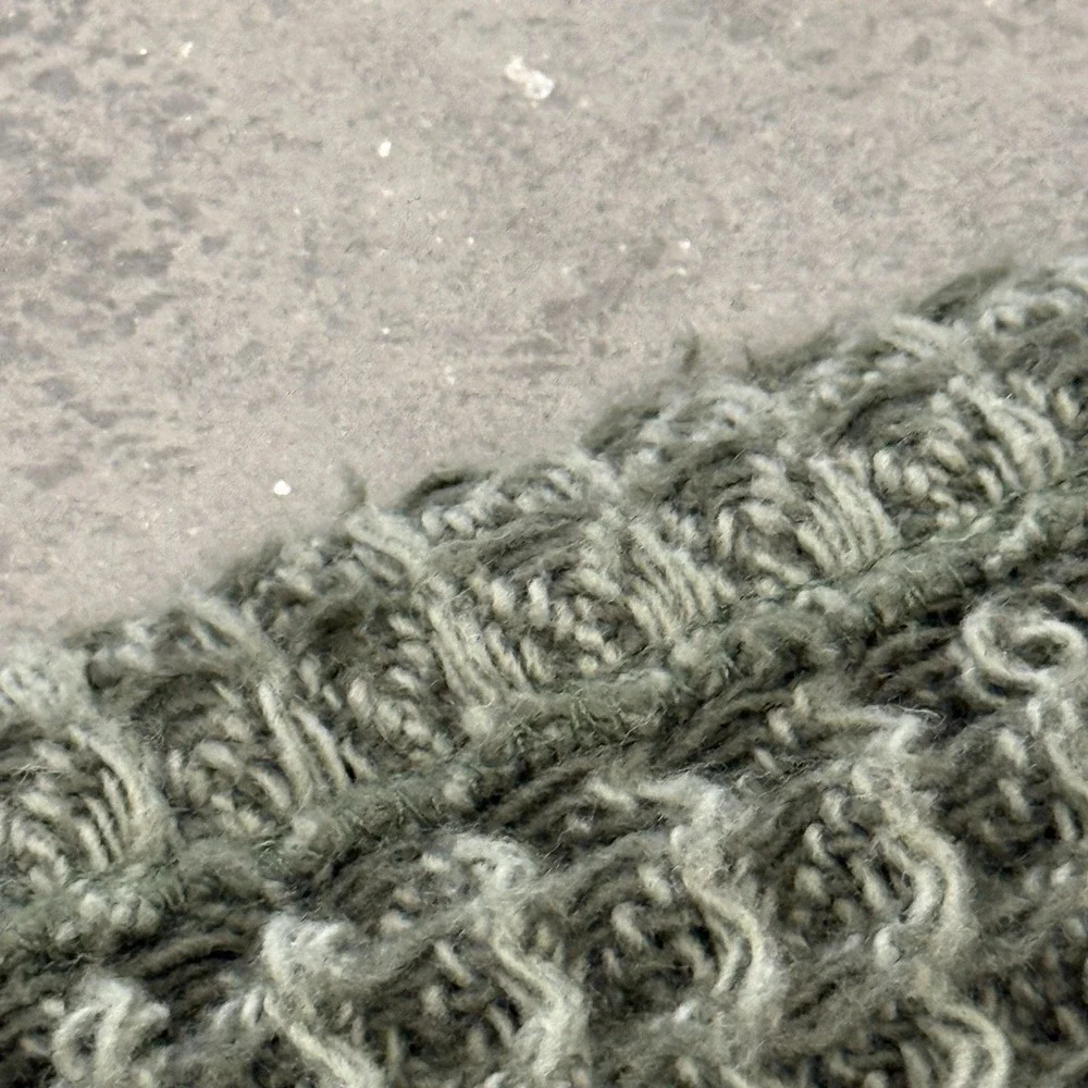 Pottery Barn Waffle Weave Blanket Green Full Size 80x82